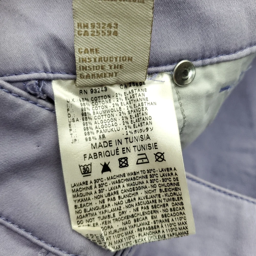 NEW Diesel Womens Low Rise Flare Pants Lilac Stretch Cotton Blend Size 25